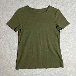 Talbots Women's Olive Green Cotton Blend Short‎ Sleeve T-Shirt Size Small